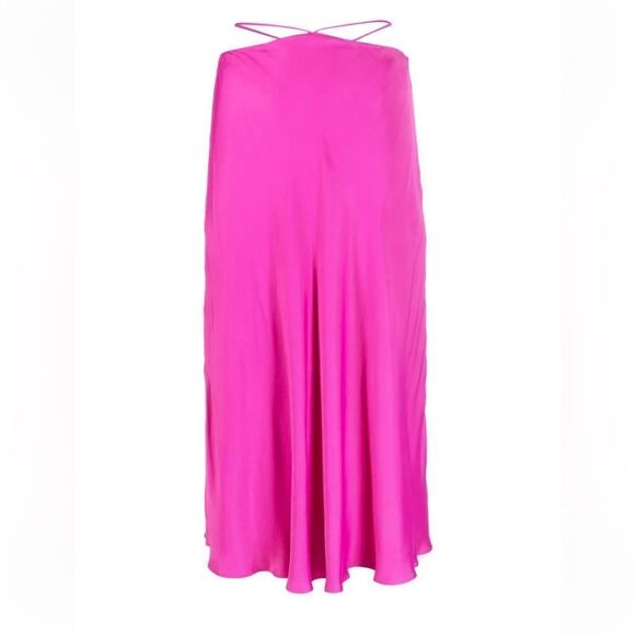 NWT FARM Rio strap-detail satin-finish midi skirt Large - Picture 7 of 13